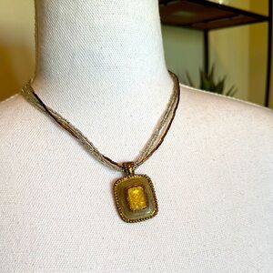 Taupe Beaded Necklace